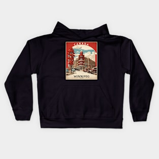 Winnipeg Manitoba Canada Vintage Poster Tourism Kids Hoodie